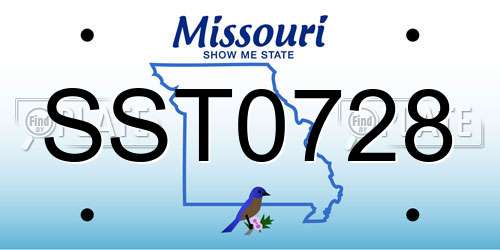 SST0728 Missouri License Plate
