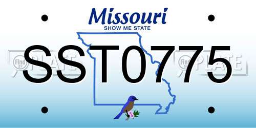 SST0775 Missouri License Plate