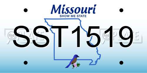 SST1519 Missouri License Plate