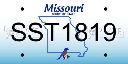SST1819 Missouri License Plate