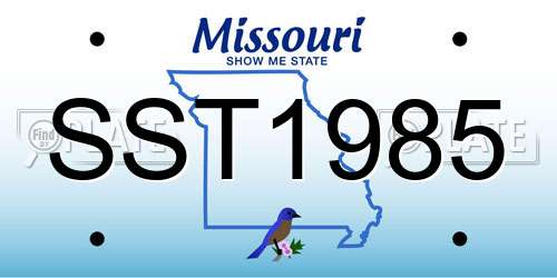 SST1985 Missouri License Plate