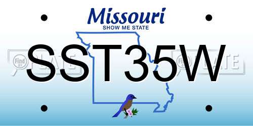 SST35W Missouri License Plate