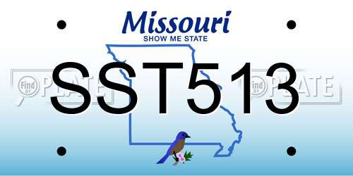SST513 Missouri License Plate