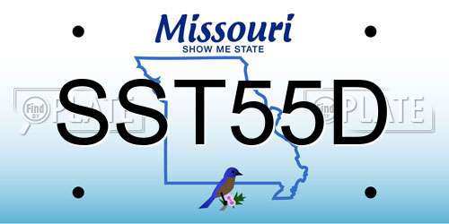 SST55D Missouri License Plate
