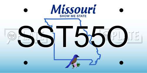 SST55O Missouri License Plate