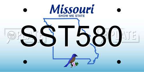SST580 Missouri License Plate