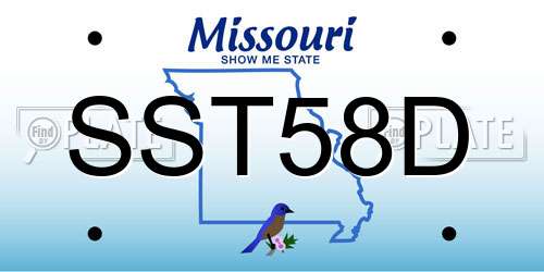 SST58D Missouri License Plate