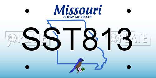 SST813 Missouri License Plate