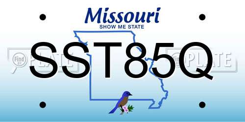 SST85Q Missouri License Plate