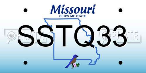 SSTQ33 Missouri License Plate