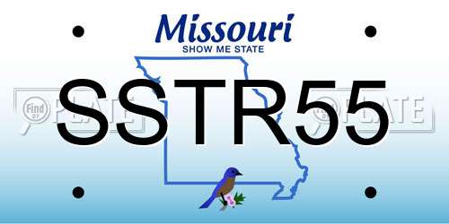 SSTR55 Missouri License Plate