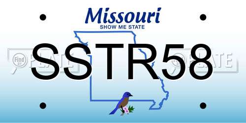 SSTR58 Missouri License Plate