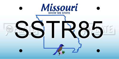 SSTR85 Missouri License Plate