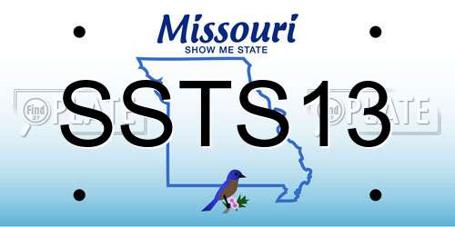 SSTS13 Missouri License Plate