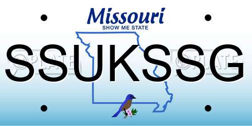 SSUKSSG Missouri License Plate