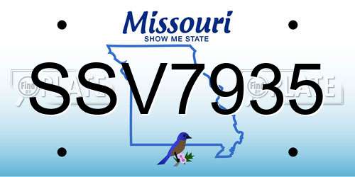 SSV7935 Missouri License Plate