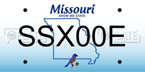 SSX00E Missouri License Plate