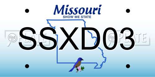 SSXD03 Missouri License Plate