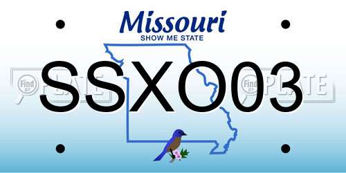 SSXO03 Missouri License Plate