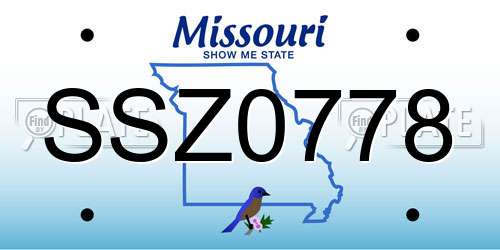 SSZ0778 Missouri License Plate