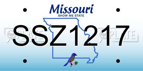 SSZ1217 Missouri License Plate