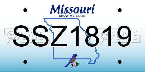 SSZ1819 Missouri License Plate