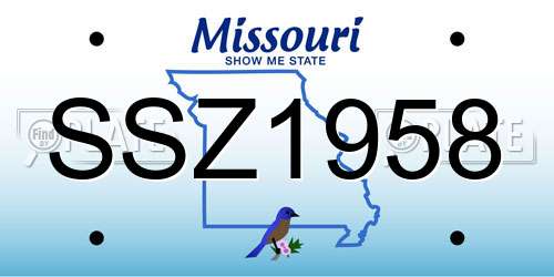 SSZ1958 Missouri License Plate