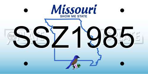 SSZ1985 Missouri License Plate