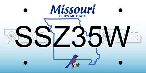 SSZ35W Missouri License Plate