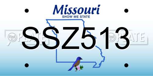 SSZ513 Missouri License Plate