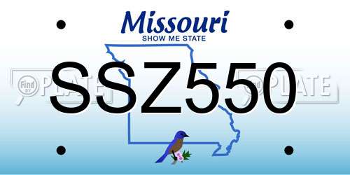 SSZ550 Missouri License Plate