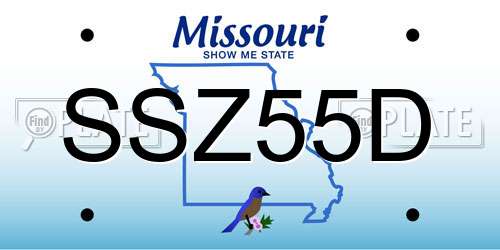 SSZ55D Missouri License Plate
