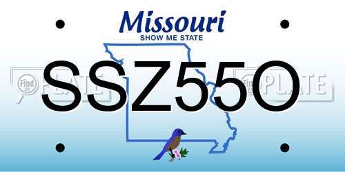 SSZ55O Missouri License Plate