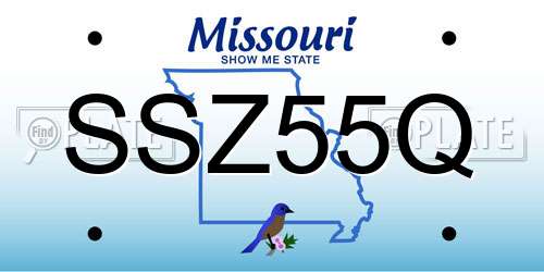 SSZ55Q Missouri License Plate