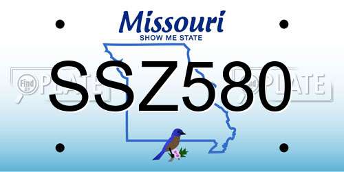 SSZ580 Missouri License Plate