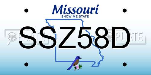 SSZ58D Missouri License Plate