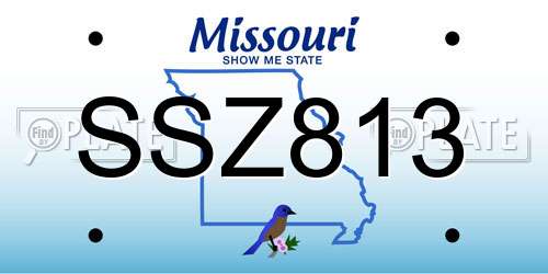 SSZ813 Missouri License Plate