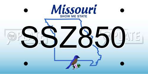 SSZ850 Missouri License Plate