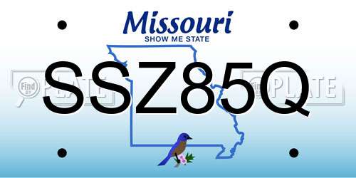 SSZ85Q Missouri License Plate
