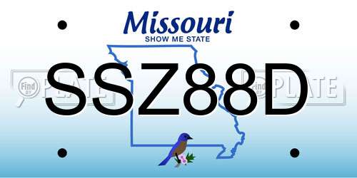 SSZ88D Missouri License Plate
