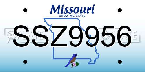 SSZ9956 Missouri License Plate