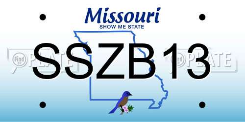 SSZB13 Missouri License Plate