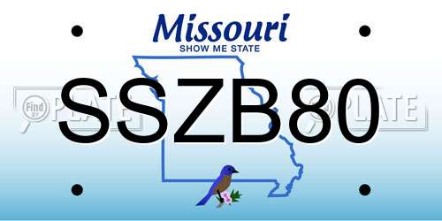 SSZB80 Missouri License Plate
