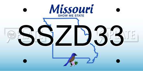 SSZD33 Missouri License Plate