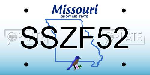 SSZF52 Missouri License Plate