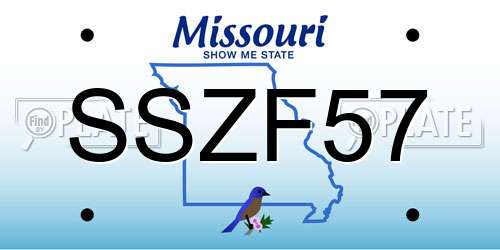 SSZF57 Missouri License Plate