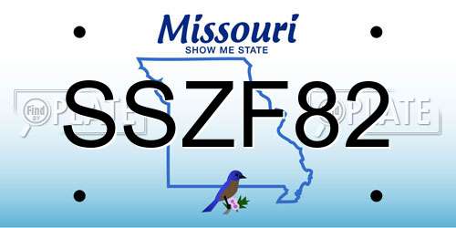 SSZF82 Missouri License Plate