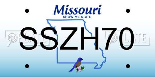 SSZH70 Missouri License Plate