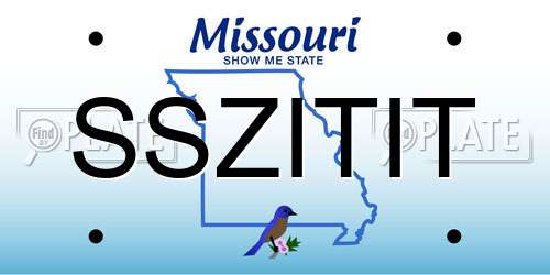 SSZITIT Missouri License Plate