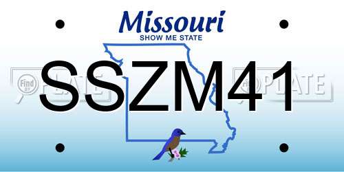 SSZM41 Missouri License Plate